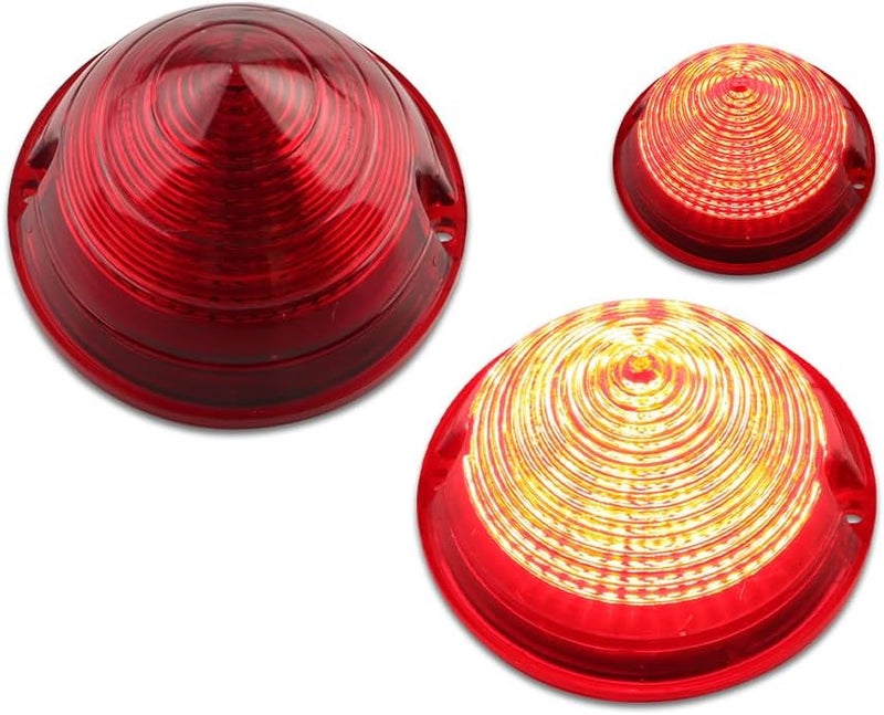 MOTRUM Tail Light Compatible with Cadillac Commercial Chassis & Cadillac DeVille 1958, [DOT] [2 in 1 Design] Red LED Brake Light & Taillight Lamps/DRL (Left + Right), 1 Pair, Red Lens - Image 1